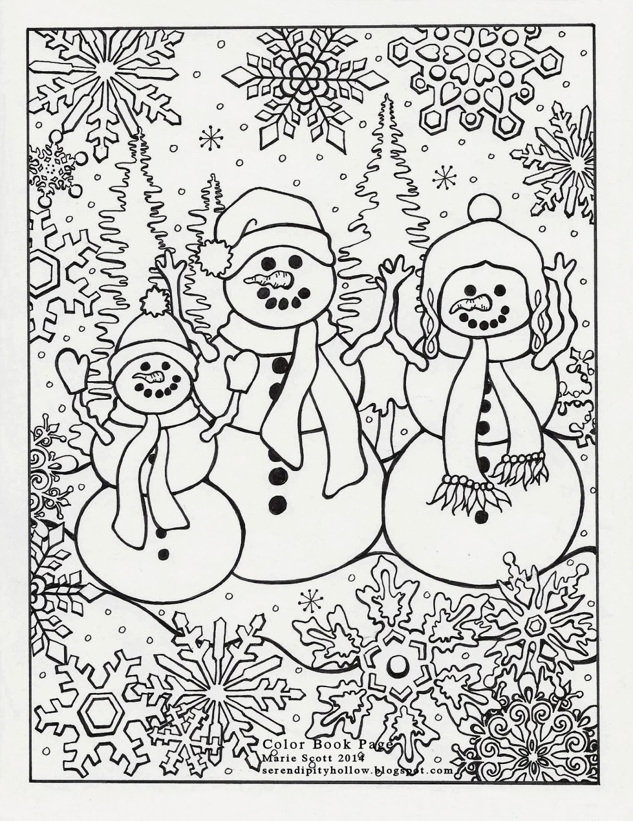 Winter Adult Coloring Pages
 Serendipity Hollow January 2014