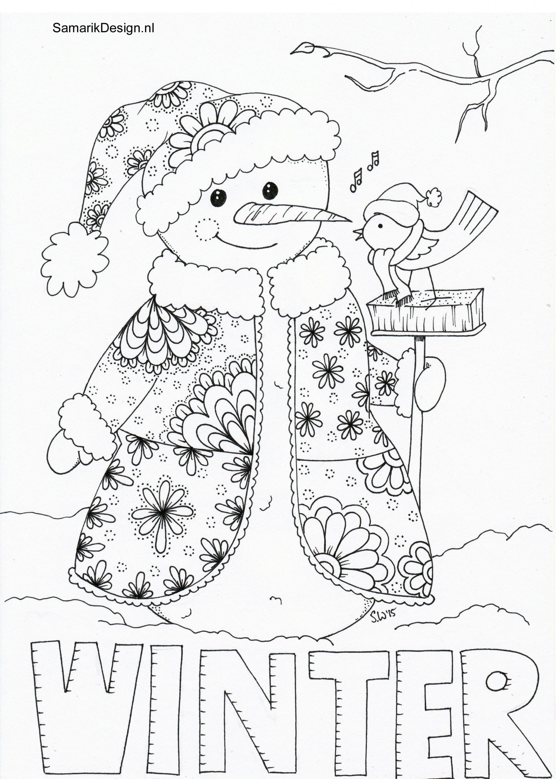 Winter Adult Coloring Pages
 winter doodle