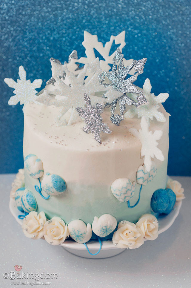 Winter Birthday Cake
 Ombre Winter Cake
