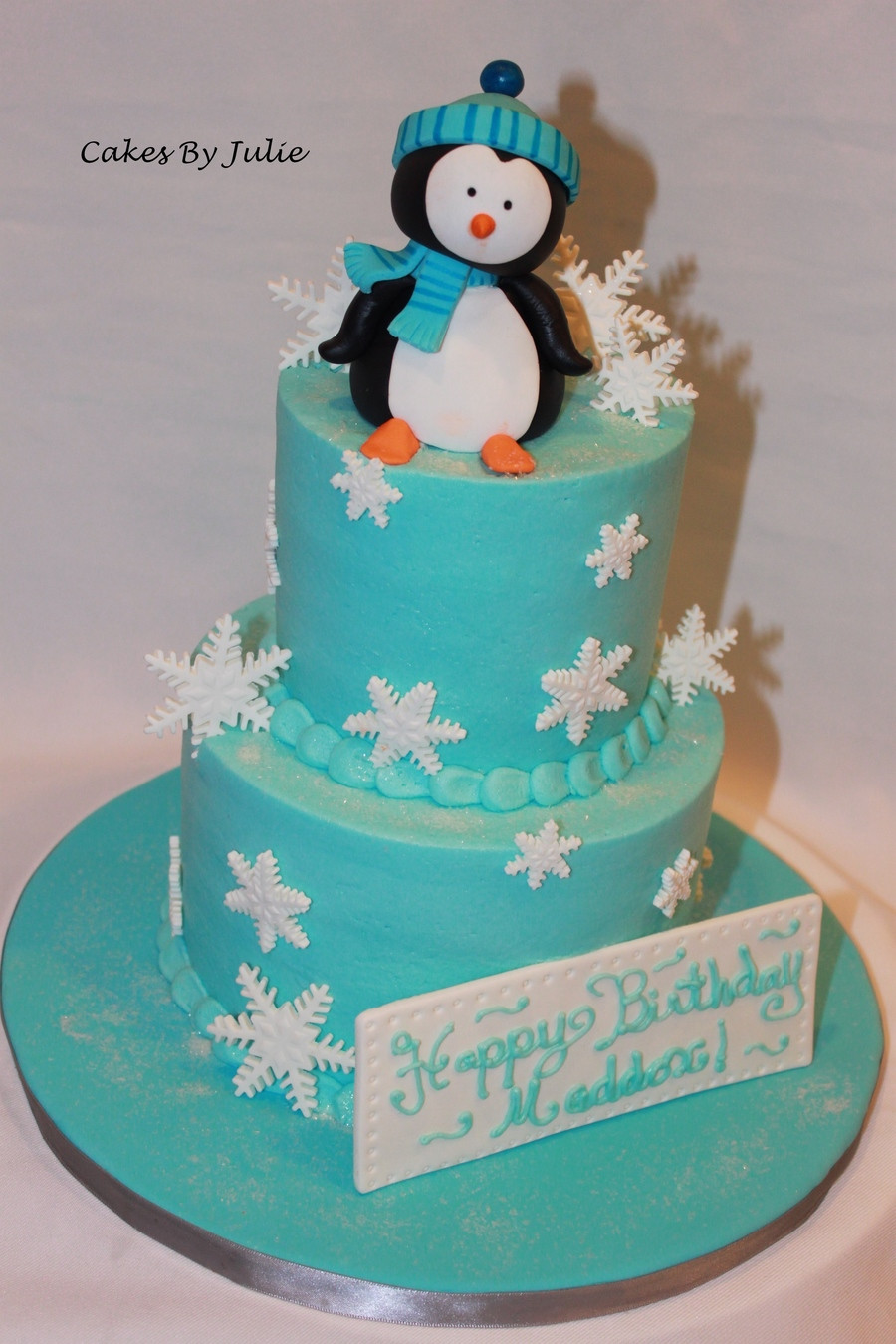 Winter Birthday Cake
 Penguin Winter Themed Birthday Cake CakeCentral