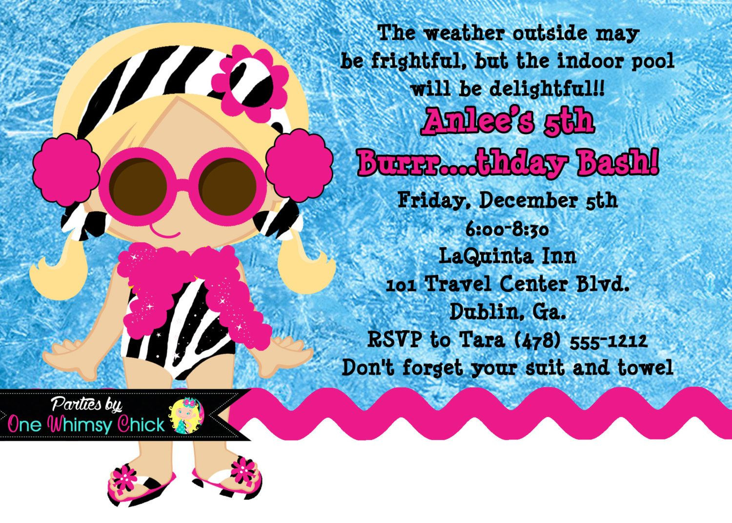 Winter Indoor Pool Party Ideas
 Winter Pool Party Birthday Invitation Printable or