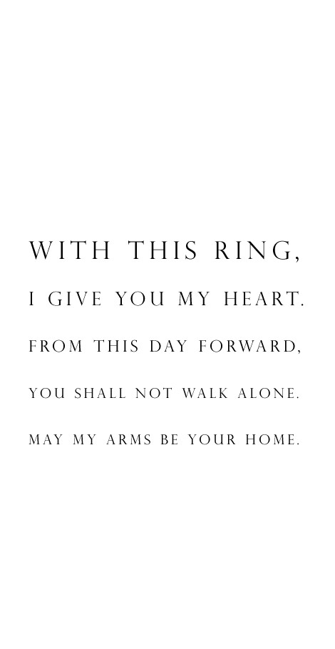 With This Ring I Thee Wed Vows
 Wedding vow idea "With this ring I give you my heart