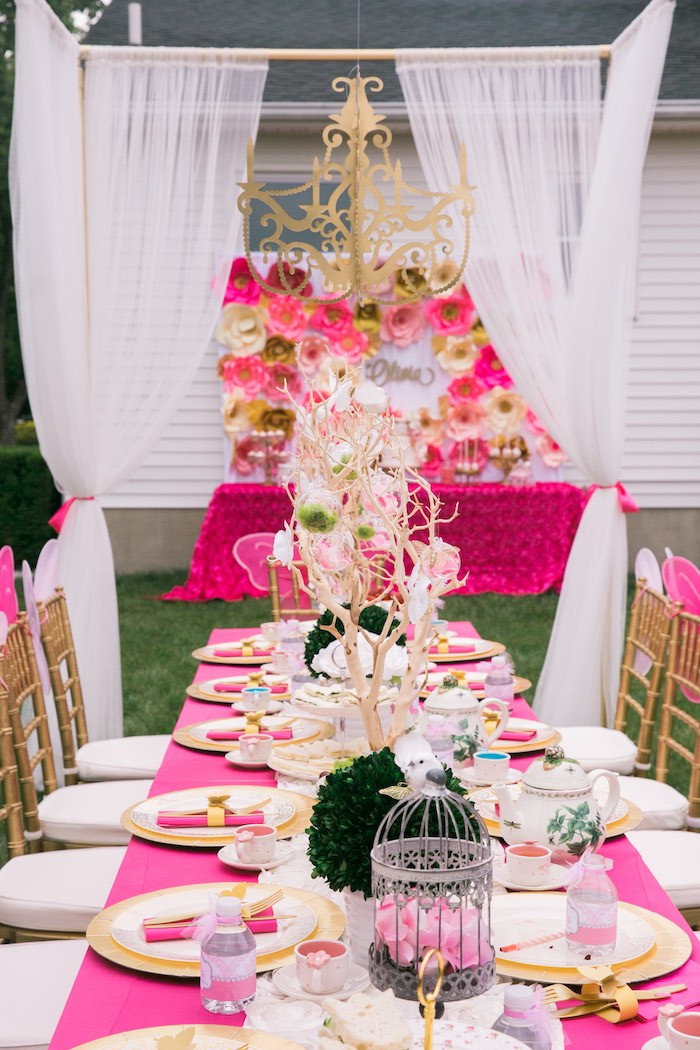 Women'S Tea Party Ideas
 Kara s Party Ideas Pink & Gold Garden Tea Party