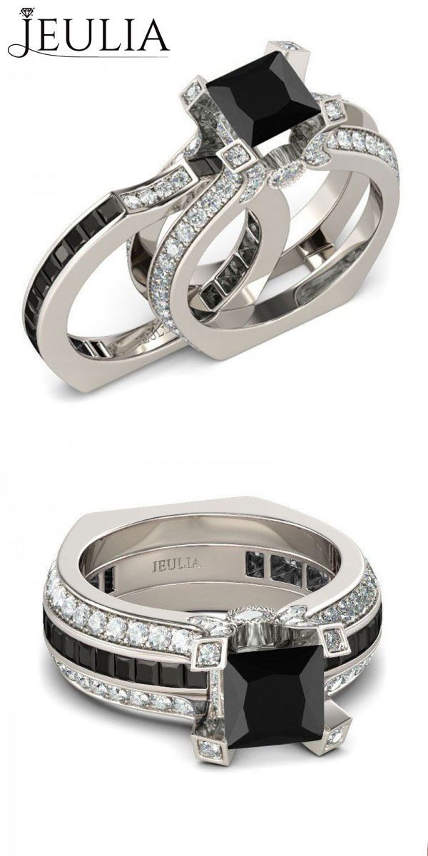 Womens Black Wedding Ring Sets
 Pin on Stunning Wedding Rings