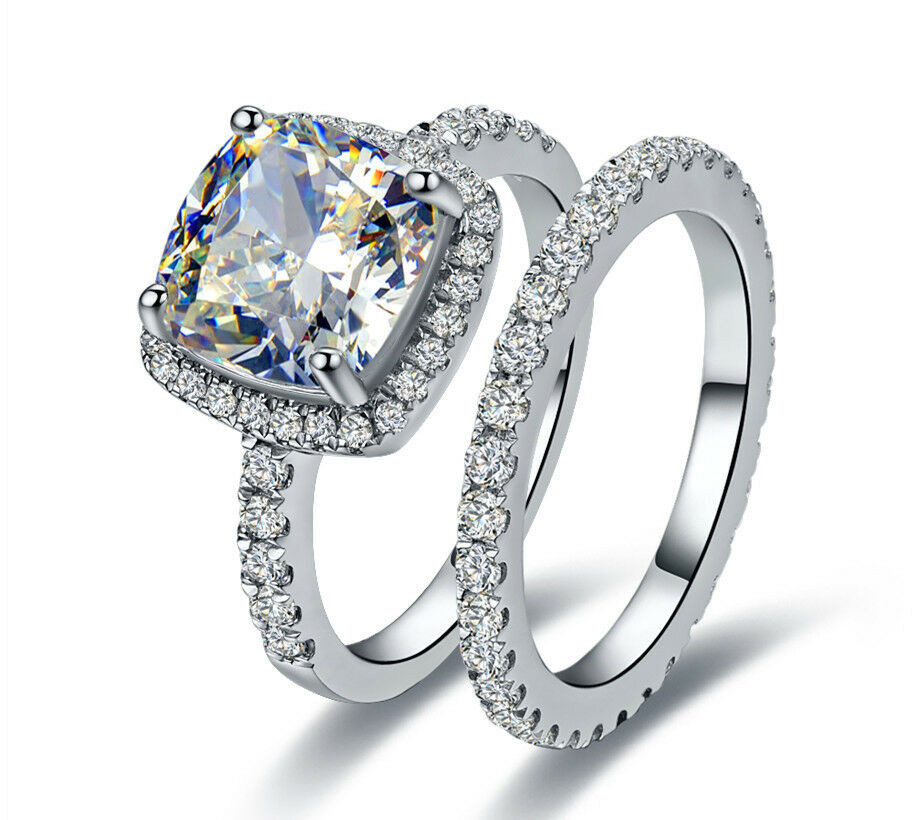 Womens Diamond Wedding Rings
 Princess Cut Diamond Ring Classic Halo Style Cushion Shape