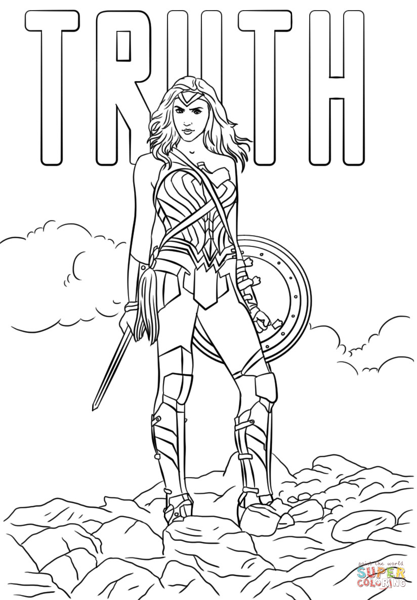 Wonder Woman Printable Coloring Pages
 Wonder Woman Truth coloring page