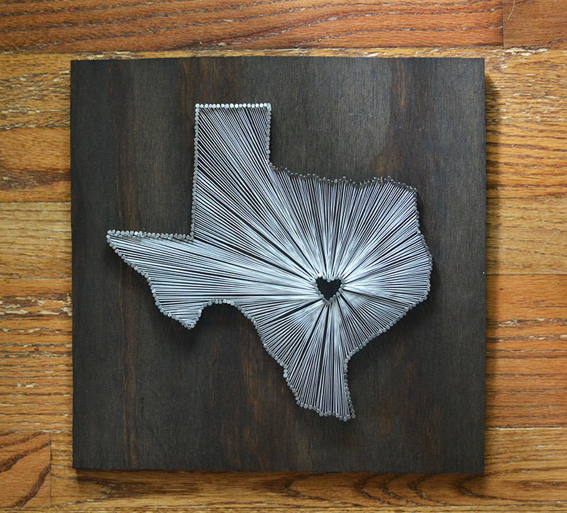 Wood And Nail Art
 Stained Texas State String Art Austin Texas Stained Nail