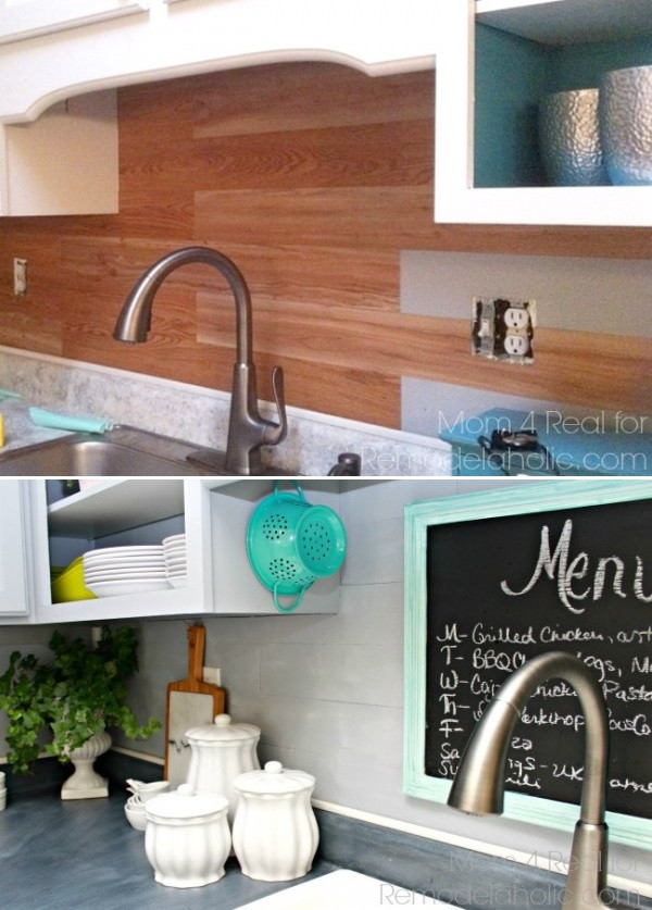 Wood Backsplash DIY
 Top 20 DIY Kitchen Backsplash Ideas