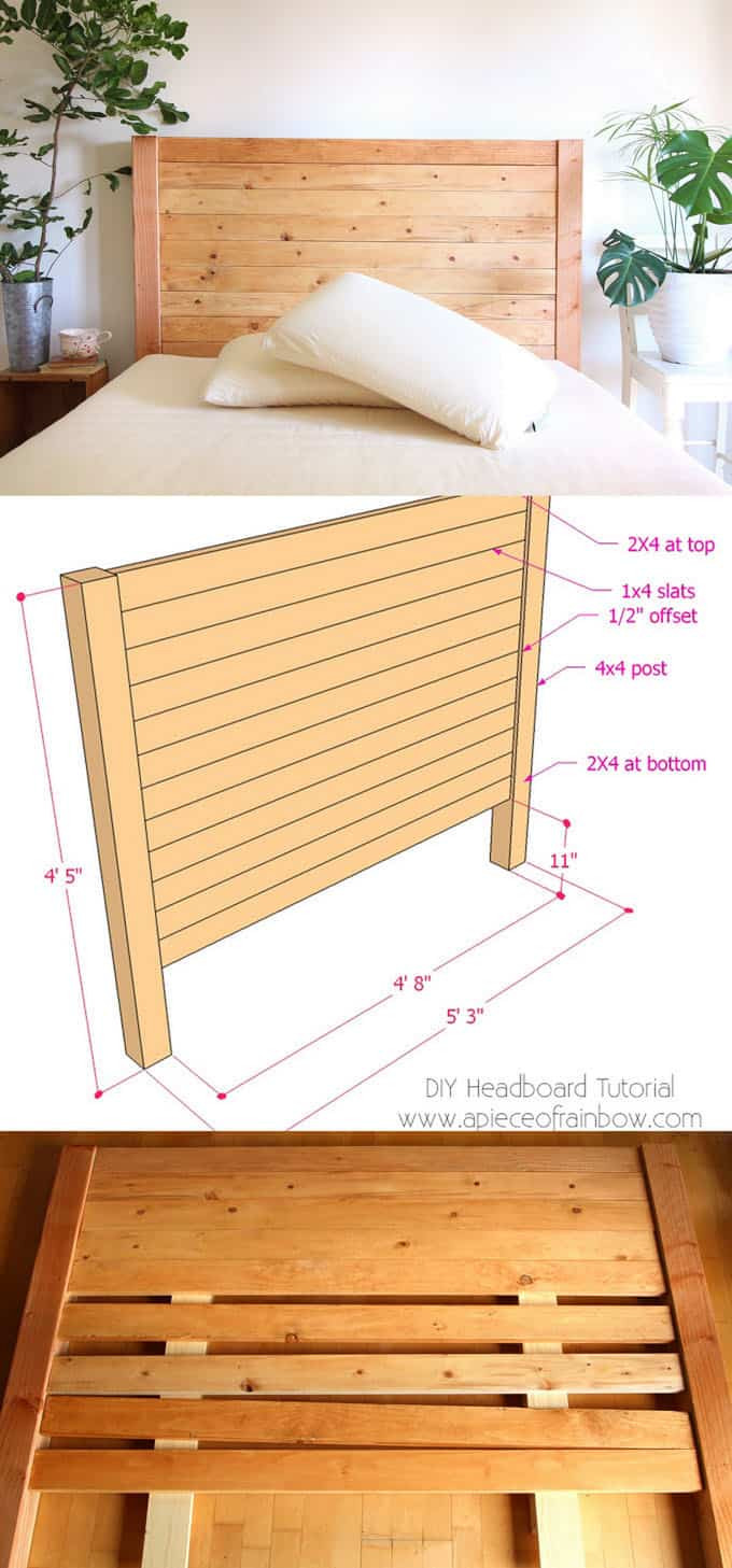 Wood DIY Headboard
 Easy and Beautiful Wood DIY Headboard A Piece Rainbow