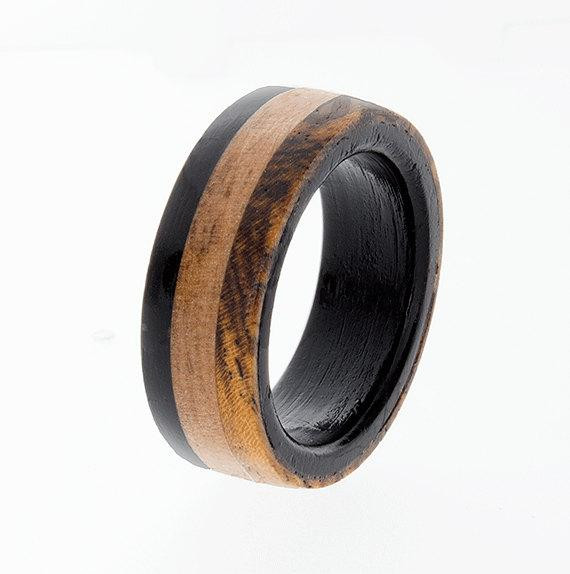 Wood Wedding Rings For Men
 Wooden Wedding Band Mens Wedding Ring Ebony Ring Wedding