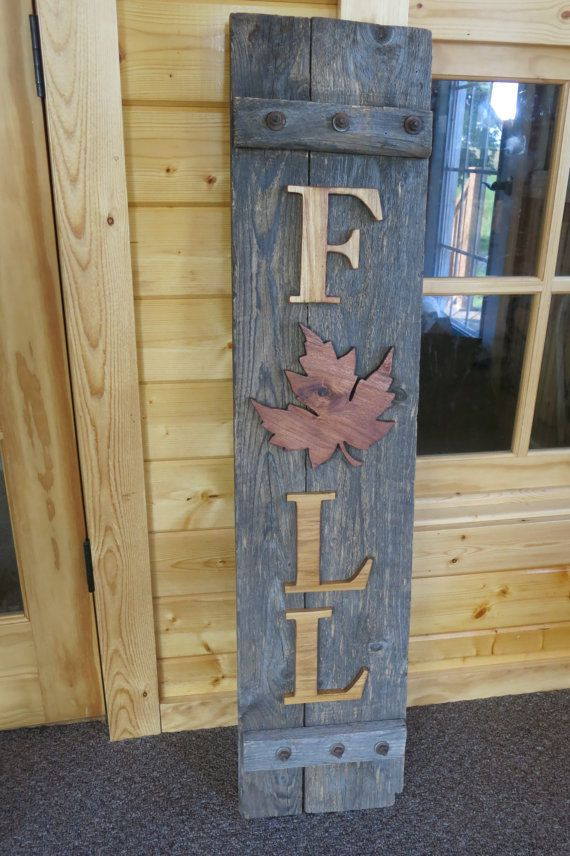 Wooden Sign Craft Ideas
 Reclaimed Wood FALL Sign Porch Decoration by