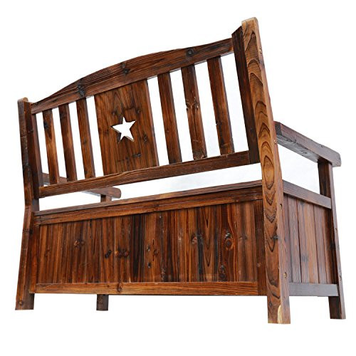Wooden Storage Benches Indoor
 Songsen Wooden Storage Bench With Arm And Back Garden