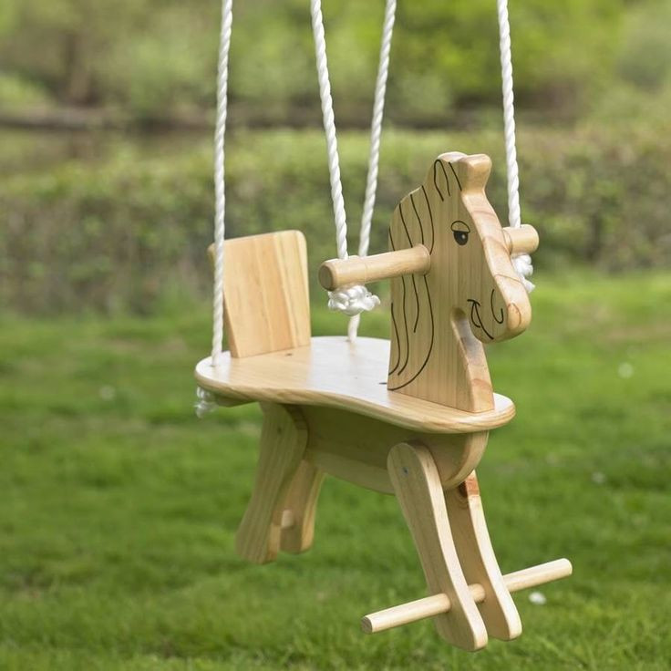 Wooden Swing For Kids
 Toddlers Wooden Horse Swing in 2019