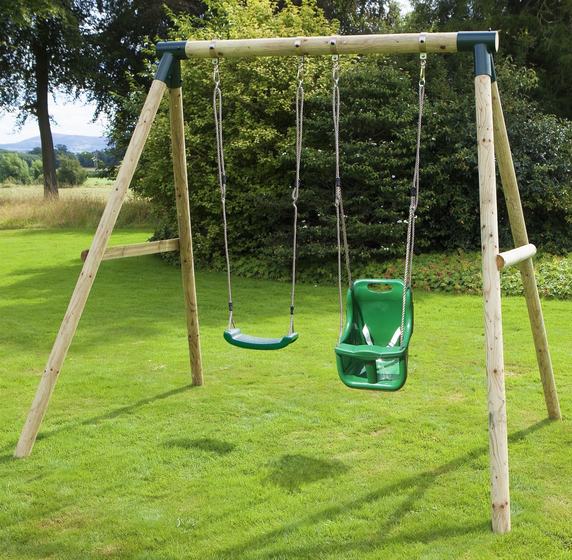 Wooden Swing For Kids
 Rebo Children s Wooden Garden Swing Sets Single Baby