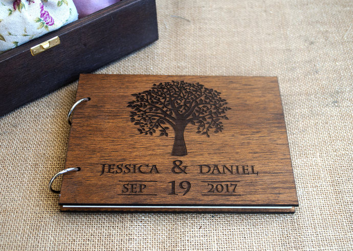 Wooden Tree Wedding Guest Book
 rustic wedding guest book wood guest book by