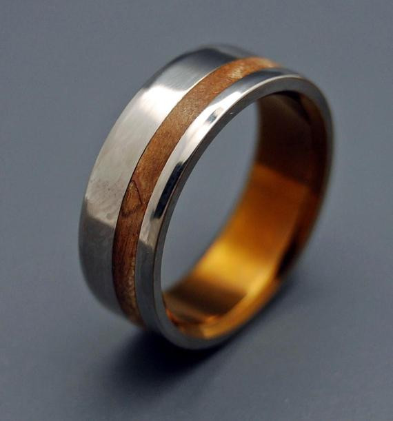 Wooden Wedding Ring
 Silver Faun Wooden Wedding Rings by MinterandRichterDes on
