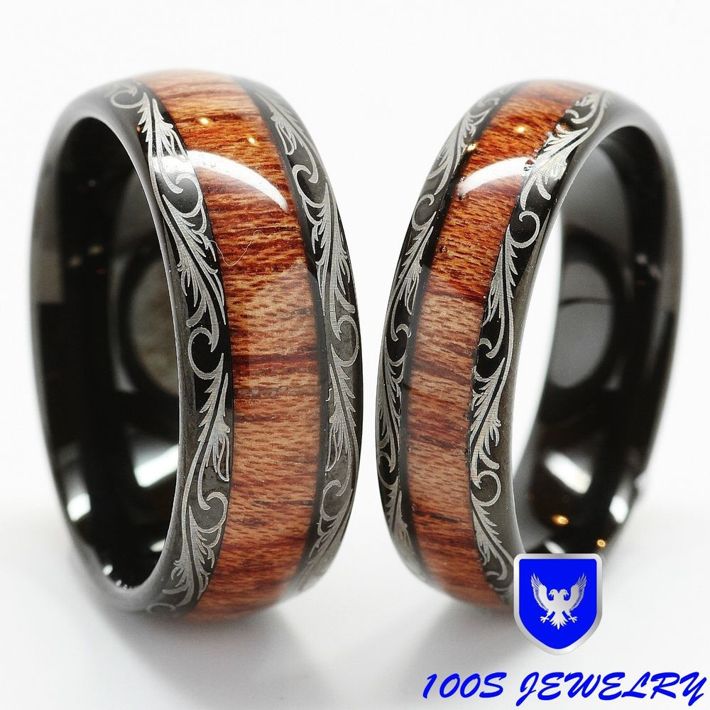 Wooden Wedding Ring Sets
 Men & Women s Tungsten Carbide Wedding Band Wood Inlay