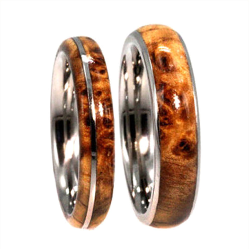 Wooden Wedding Ring Sets
 Wooden Wedding Bands Titanium Ring Set With by jewelrybyjohan