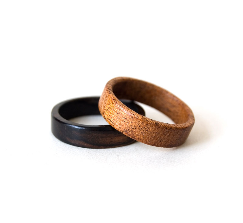 Wooden Wedding Ring Sets
 Wooden Rings Set Wedding Wooden Bands Weeding Rings Set His
