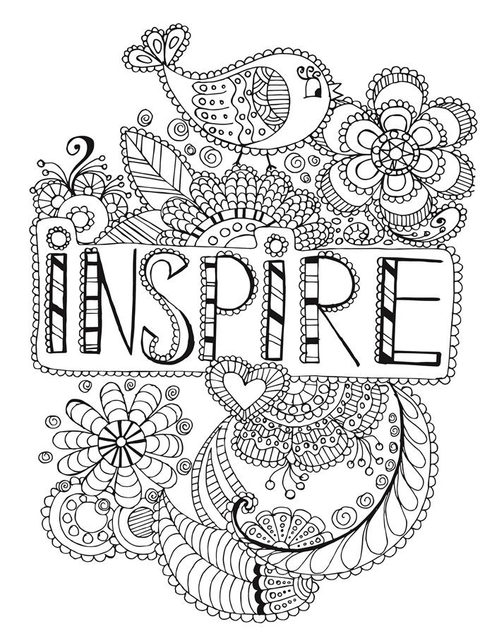 Word Coloring Pages For Kids
 Inspire words coloring page