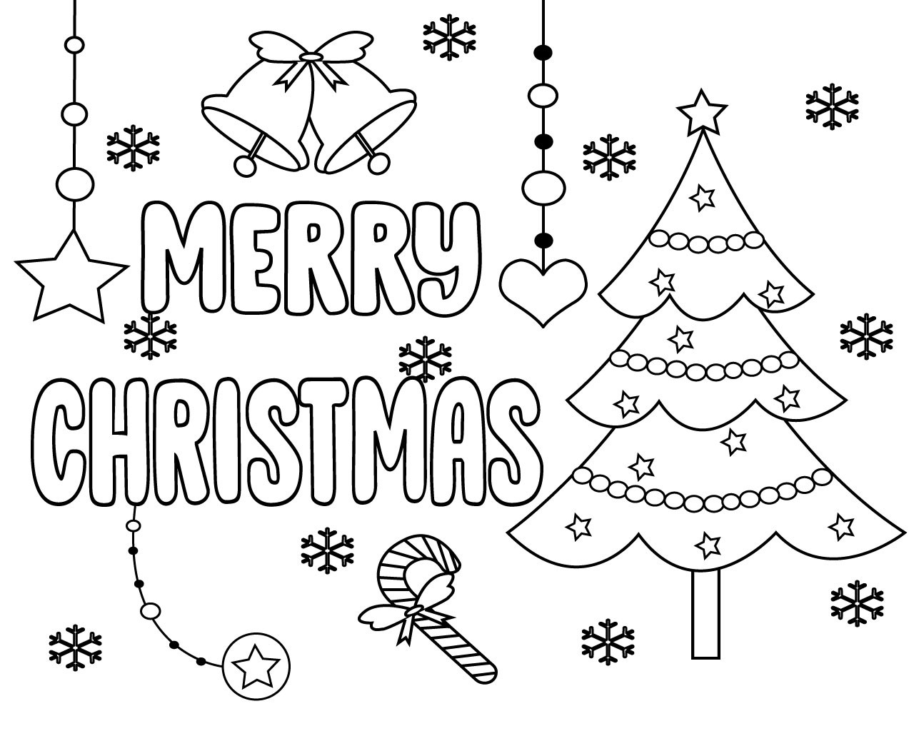 Word Coloring Pages For Kids
 Printable Merry Christmas Coloring Pages For Kids Adults