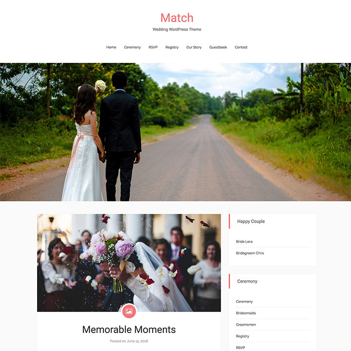 Wordpress Wedding Theme
 20 Elegant and Chic Best Free Wedding WordPress Themes For