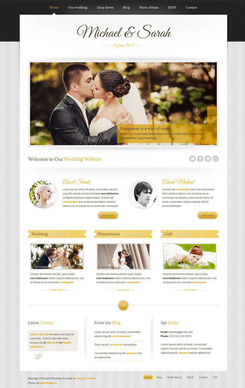 Wordpress Wedding Theme
 Marriage Responsive Wedding WordPress Theme by