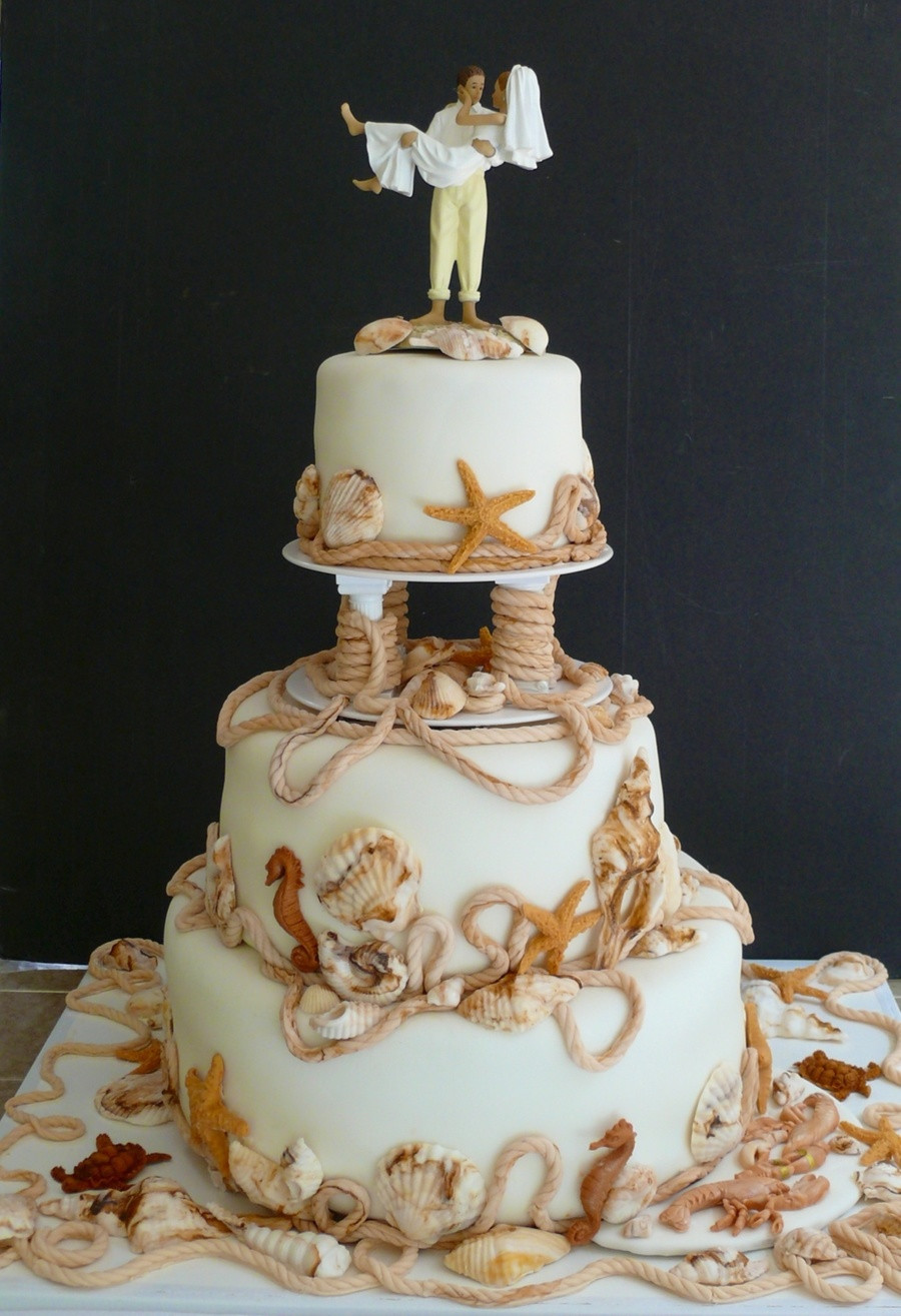 Www.wedding Cakes
 Ocean beach Themed Wedding Cake CakeCentral