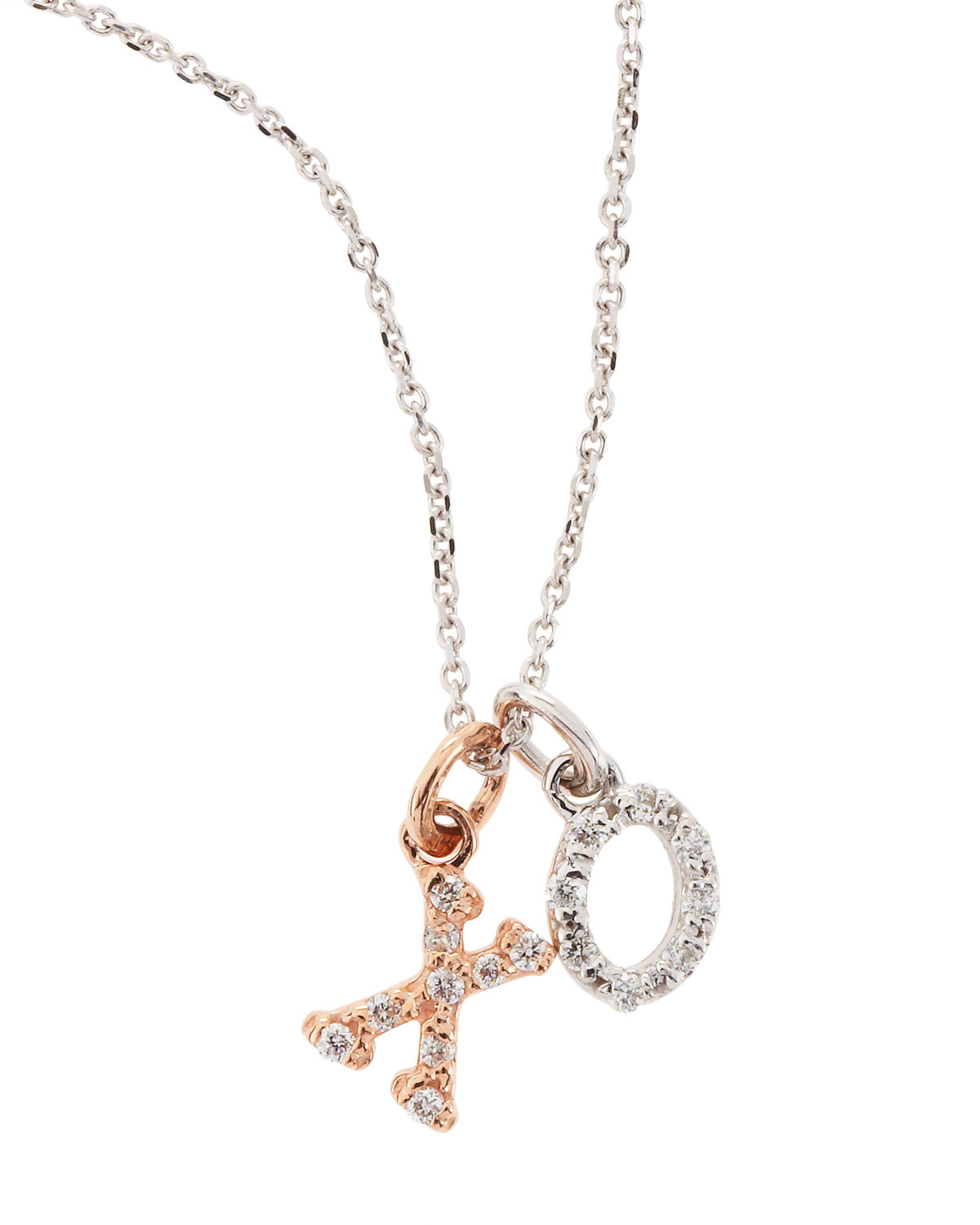 Xo Necklace Gold
 Lyst Kc Designs 14k White & Rose Gold Xo Necklace in White