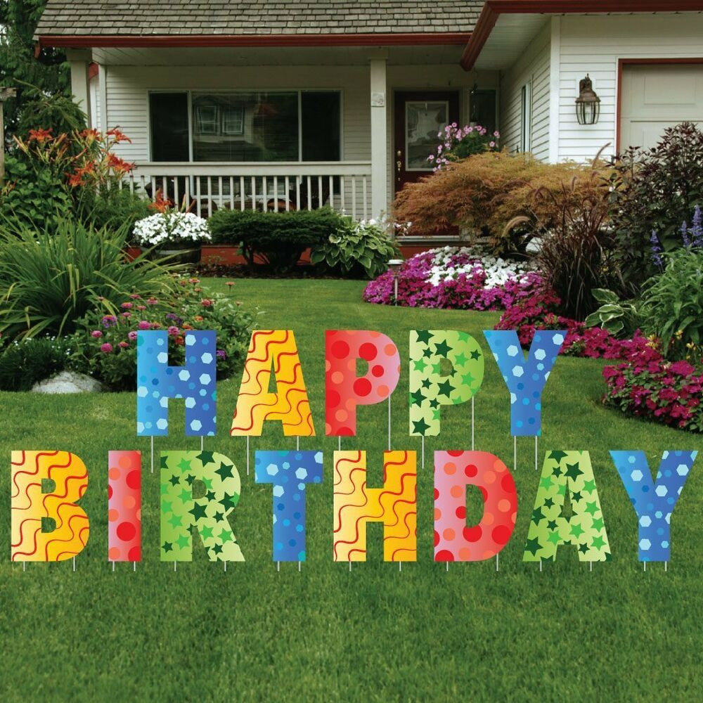 Yard Decorations For Birthdays
 Happy Birthday Giant Art Yard Letters Surprise Decorations