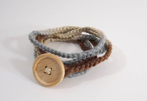 Yarn Anklet
 Yarn Wrap Bracelet Crochet Cotton Yarn Bracelet in Fall