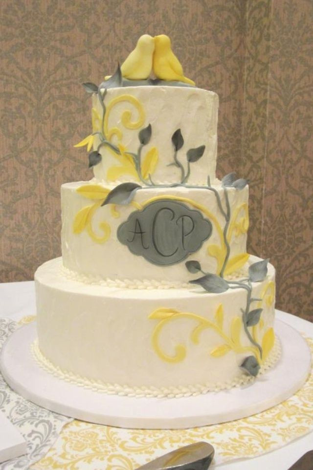 Yellow And Gray Wedding Cakes
 yellow and gray wedding cakes