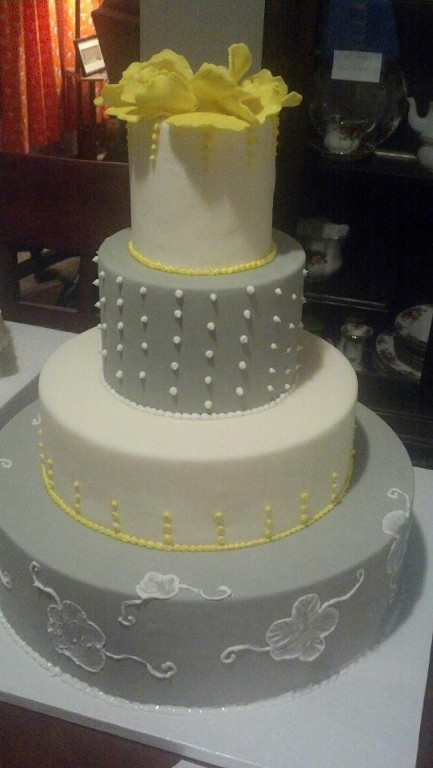Yellow And Gray Wedding Cakes
 You have to see Yellow and Gray wedding cake on Craftsy