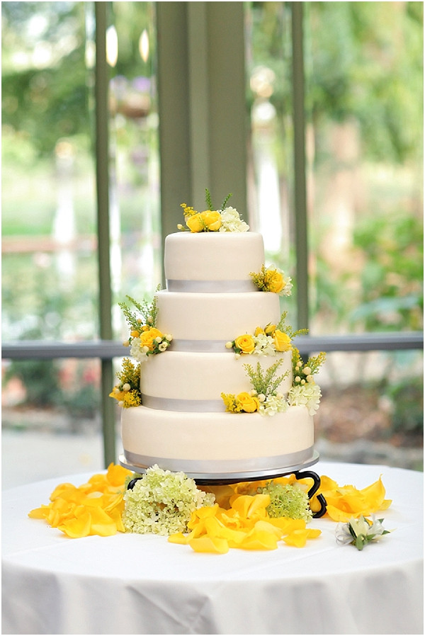 Yellow And Gray Wedding Cakes
 Romantic French inspired wedding at La Caille