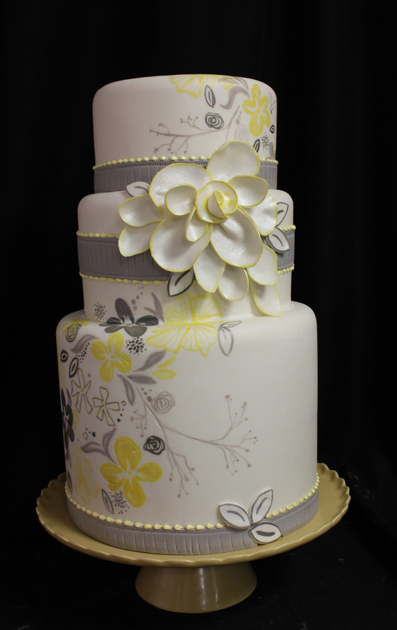 Yellow And Gray Wedding Cakes
 Gray a wedding color Yes