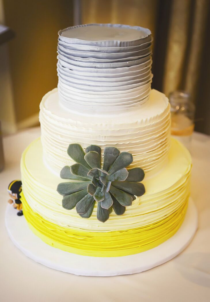 Yellow And Gray Wedding Cakes
 Ombre Gray and Yellow Wedding Cake