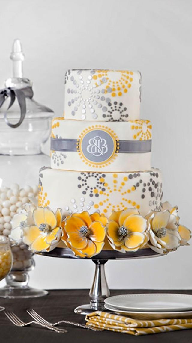Yellow And Gray Wedding Cakes
 Yellow Wedding Gray & Yellow Wedding Cake