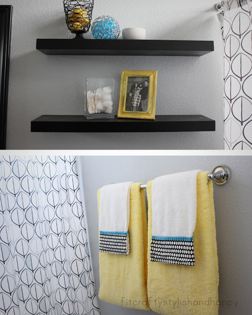 Yellow And Grey Bathroom Decor
 Fit Crafty Stylish and Happy Guest Bathroom Makeover