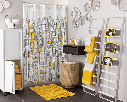 Yellow And Grey Bathroom Decor
 Design Porn Shower Curtains Pinterest