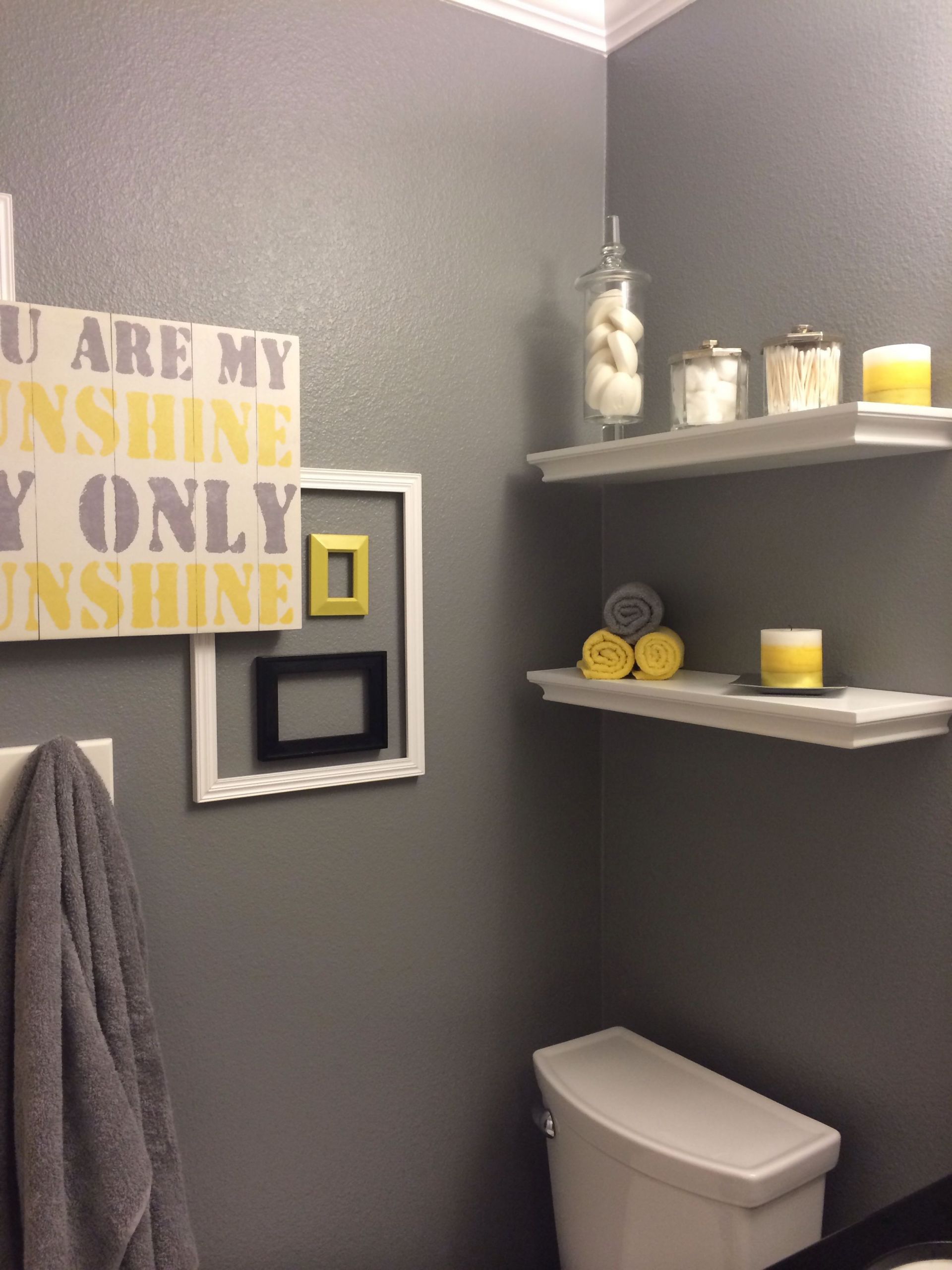 Yellow And Grey Bathroom Decor
 using too much grey is suppressive the absence of color