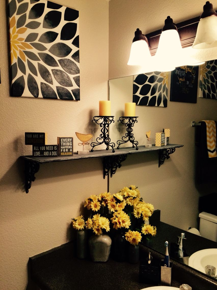Yellow And Grey Bathroom Decor
 Grey yellow and black You Are My Sunshine themed