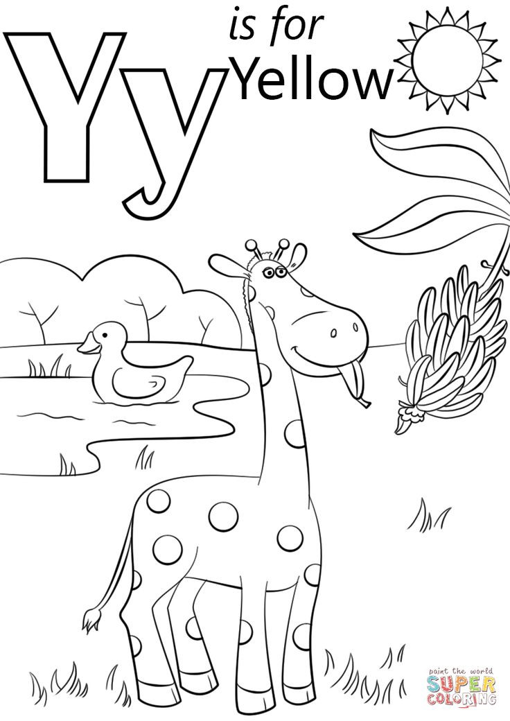 Yellow Coloring Pages For Toddlers
 Letter Y is for Yellow coloring page
