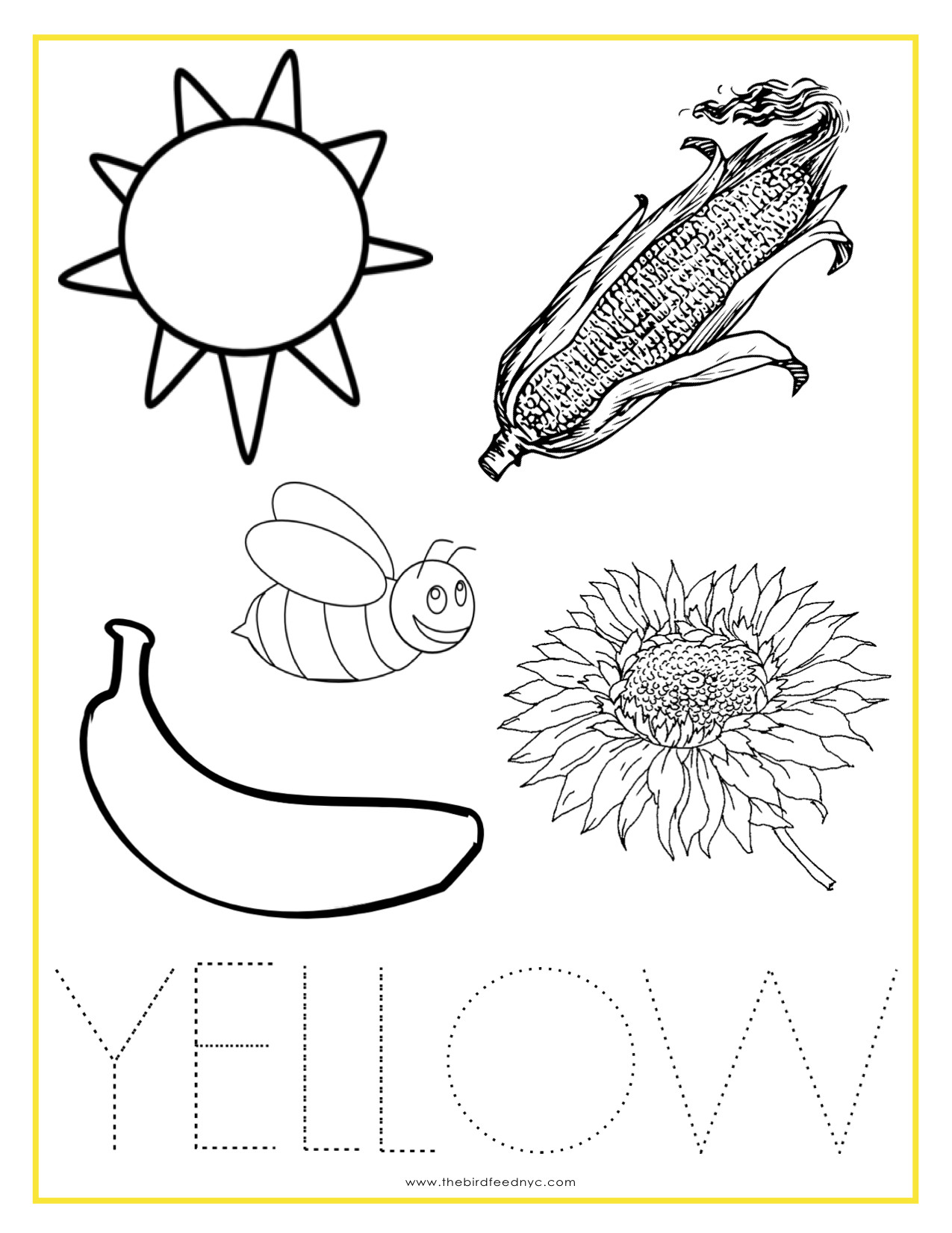 Yellow Coloring Pages For Toddlers
 Best s of Yellow Coloring Page Printable Color