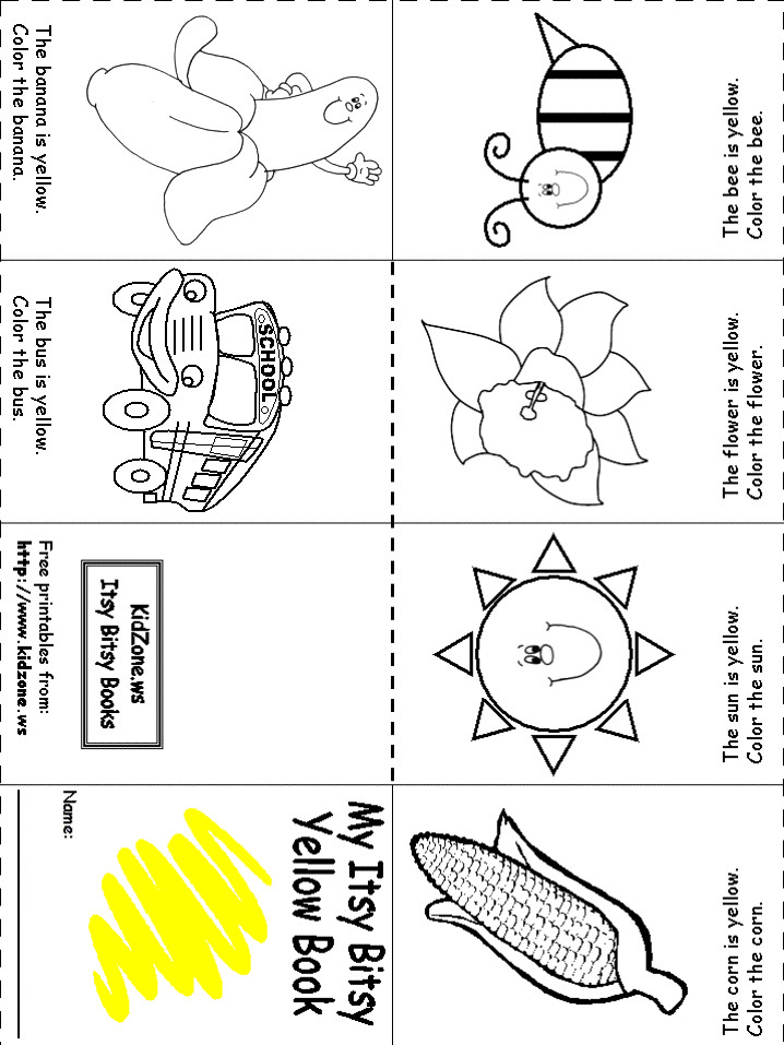 Yellow Coloring Pages For Toddlers
 Week 1 Color Recognition Yellow