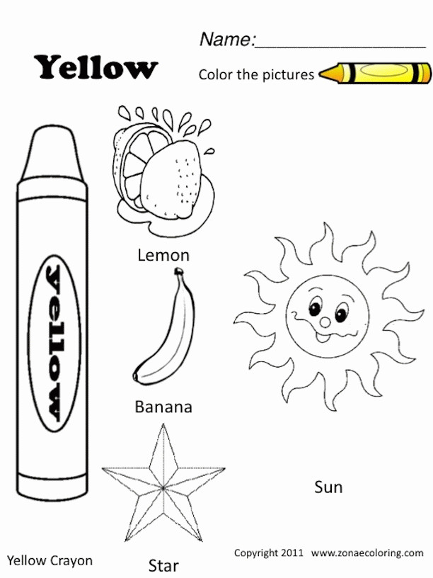 Yellow Coloring Pages For Toddlers
 Yellow Coloring Pages Printable Coloring Home