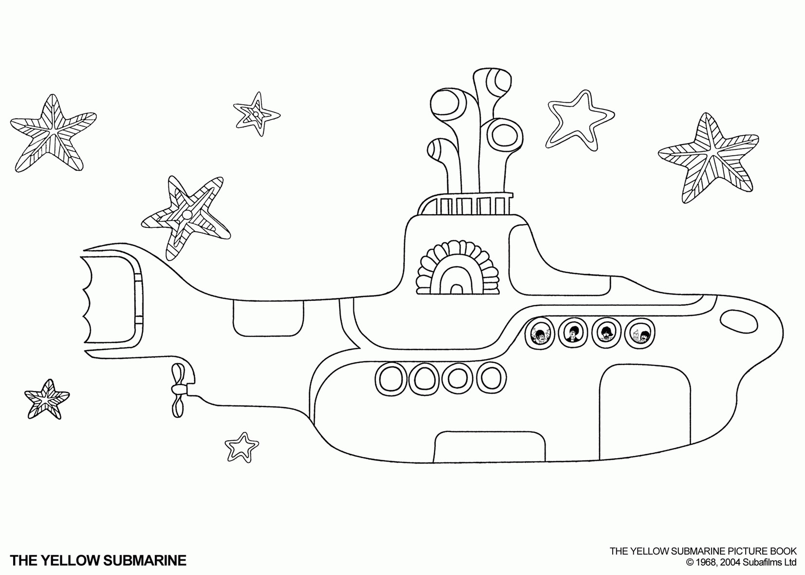 Yellow Coloring Pages For Toddlers
 Beatles Yellow Submarine Coloring Page Coloring Home