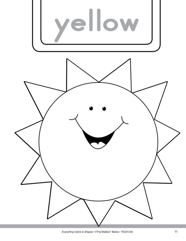 Yellow Coloring Pages For Toddlers
 Colors and Shapes Yellow and Triangle Worksheet for Pre K