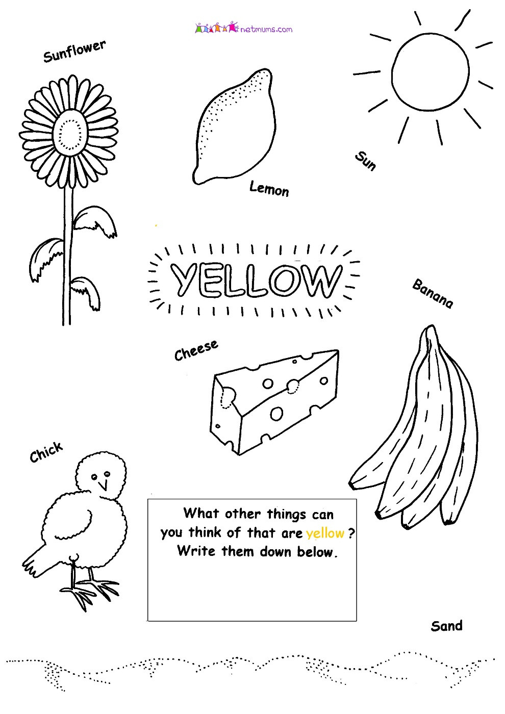 Yellow Coloring Pages For Toddlers
 La Escuela de Ingles de Eva Colour Yellow