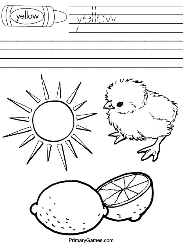Yellow Coloring Pages For Toddlers
 Free Coloring Pages Color Yellow