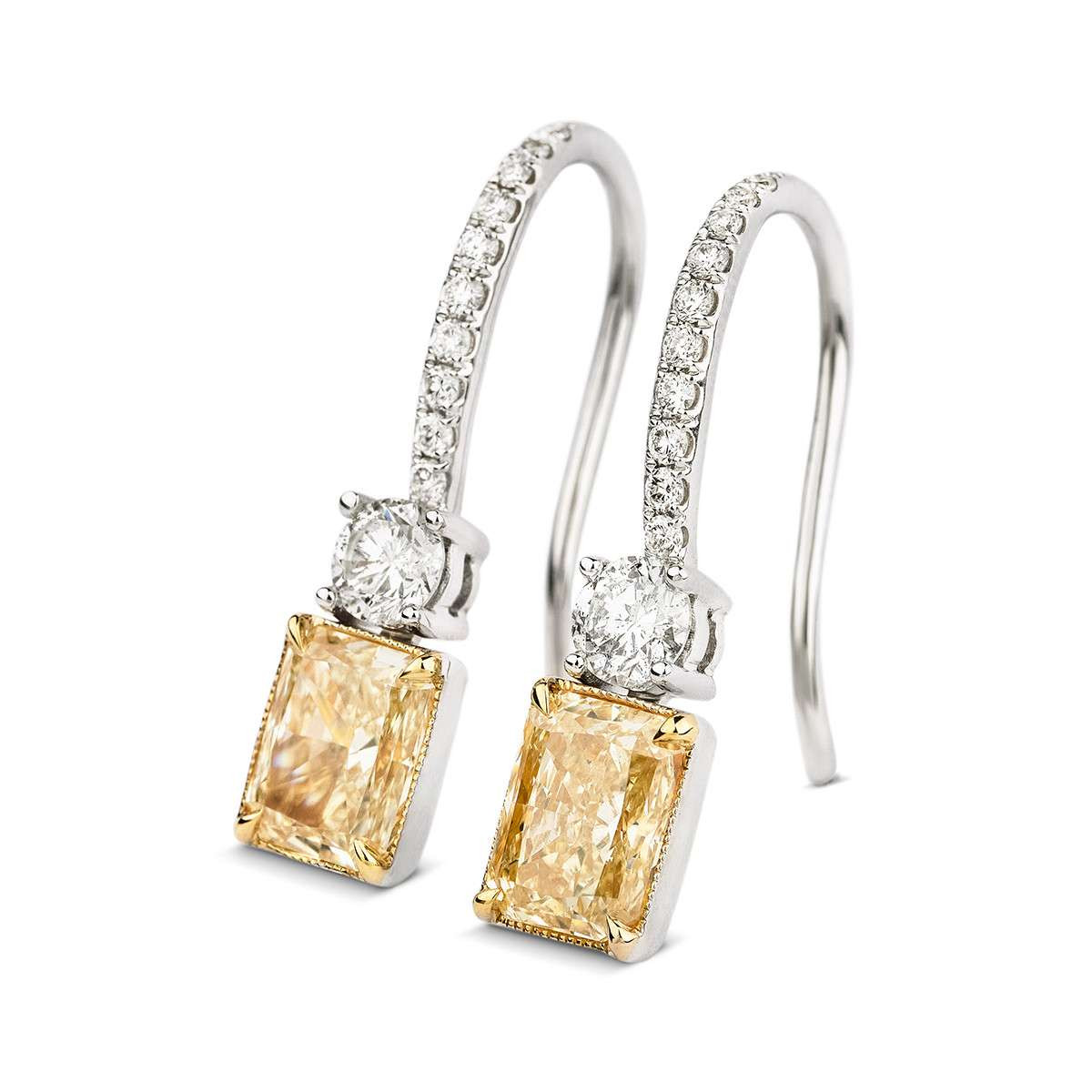 Yellow Diamond Earrings
 Fancy Light Yellow Diamond Earrings 1 96 carat